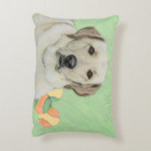 イエローラブラドールレトリバー&テニスボール絵画ズ アクセントクッション (裏面(縦))