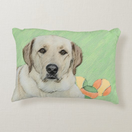 イエローラブラドールレトリバー&テニスボール絵画ズ アクセントクッション (裏面)