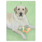 イエローラブラドールレトリバー&テニスボール絵画ズ クリップボード (裏面)