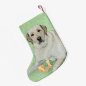 イエローラブラドールレトリバー&テニスボール絵画ズ スモールクリスマスストッキング (裏面 (吊り時))