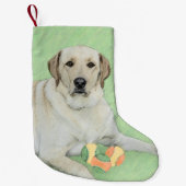 イエローラブラドールレトリバー&テニスボール絵画ズ スモールクリスマスストッキング (正面)