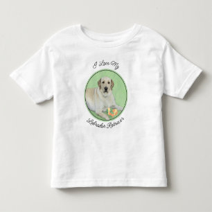 イエローラブラドールレトリバー&テニスボール絵画ズ トドラーTシャツ