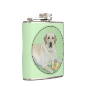 イエローラブラドールレトリバー&テニスボール絵画ズ フラスク (右)