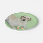 イエローラブラドールレトリバー&テニスボール絵画ズ ペーパープレート (アングル)