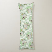 イエローラブラドールレトリバー&テニスボール絵画ズ ボディピロー (裏面 (縦))