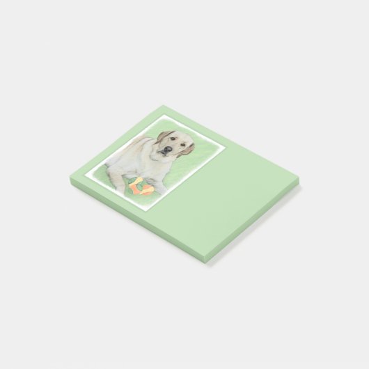 イエローラブラドールレトリバー&テニスボール絵画ズ ポストイット (アングル)