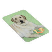 イエローラブラドールレトリバー&テニスボール絵画ズ マグネット (右側)