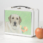 イエローラブラドールレトリバー&テニスボール絵画ズ メタルランチボックス (インサイチュ)