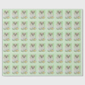 イエローラブラドールレトリバー&テニスボール絵画ズ ラッピングペーパー (フラット)