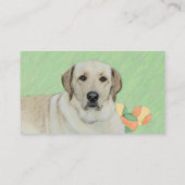 イエローラブラドールレトリバー&テニスボール絵画ズ 名刺 (裏面)