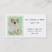 イエローラブラドールレトリバー&テニスボール絵画ズ 名刺 (正面)