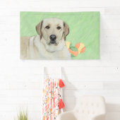 イエローラブラドールレトリバー&テニスボール絵画ズ 横断幕 (インサイチュ)