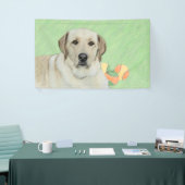 イエローラブラドールレトリバー&テニスボール絵画ズ 横断幕 (トレードショー)