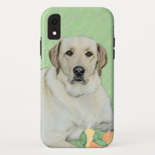 イエローラブラドールレトリバー&テニスボール絵画ズ iPhone XRケース