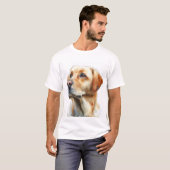 イエローラブラドールレトリーバーの水彩画 Tシャツ (正面フル)