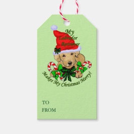 イエローラブラドールレトリーブクリスマス ギフトタグ