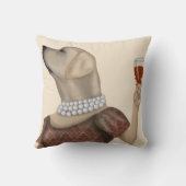 イエローラブラドールワインスヌブ クッション (裏面)