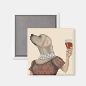 イエローラブラドールワインスヌブ マグネット (正面/裏面)