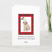 イエローラブラドールワンピータータンチェッククリスマス シーズンカード (裏面)