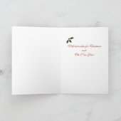 イエローラブラドールワンピータータンチェッククリスマス シーズンカード (内部)