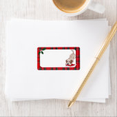 イエローラブラドール子犬のクリスマス ラベル (インサイチュ)