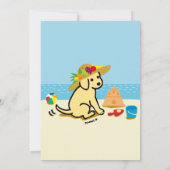 イエローラブラドール子犬わら帽子ベビーシャワー 招待状 (裏面)