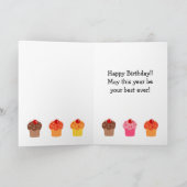 イエローラブラドール子犬マンガ誕生日カード カード (内部)