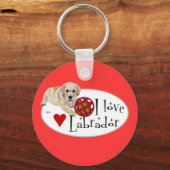 イエローラブラドール子犬 キーホルダー (正面)