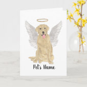 イエローラブラドール悔やみや弔慰メモリアル カード (黄色い花)