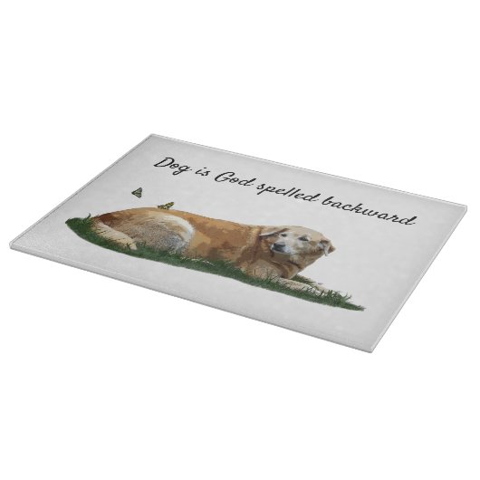 イエローラブラドール混成犬切りボード カッティングボード (角)