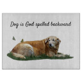 イエローラブラドール混成犬切りボード カッティングボード (正面)