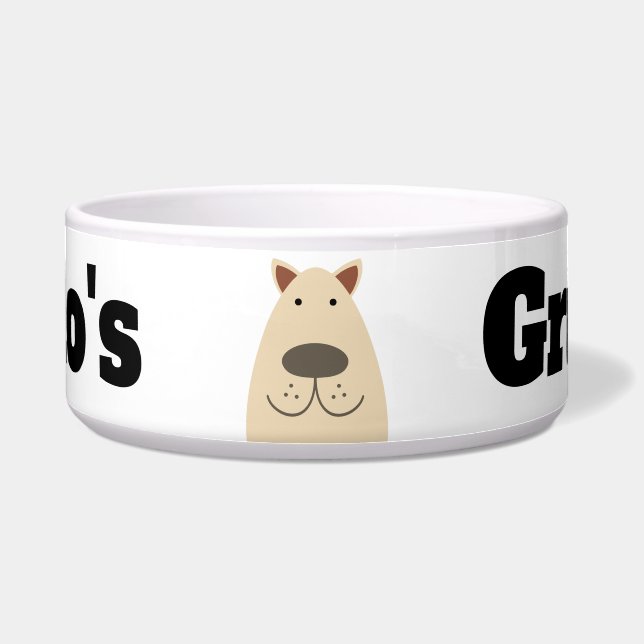 イエローラブラドール犬 ボウル (正面)