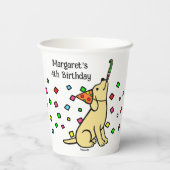 イエローラブラドール紙吹雪誕生日パーティー 紙コップ (裏面)