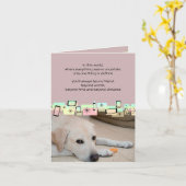 イエローラブラドール誕生日の挨拶 カード (黄色い花)