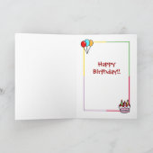 イエローラブラドール誕生日カップケ絵画ーキズ カード (内部)