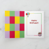 イエローラブラドール誕生日カップケ絵画ーキズ カード (内部)
