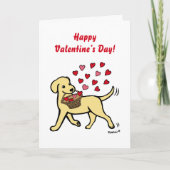 イエローラブラドール運ズハートバレンタイン シーズンカード (正面)