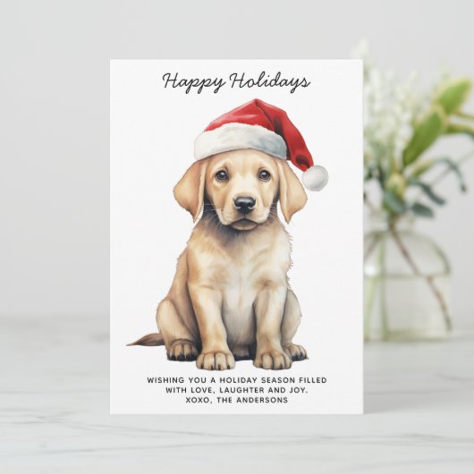 イエローラブラドール2025カレンダー 犬好きのクリスマス シーズンカード (スタンド正面)