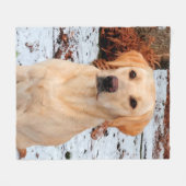 イエローラブラドール – スノードッグ – イエロー・ラブラドール・レトリーバー フリースブランケット (正面(横))