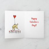 イエローラブラドール ハートバルーン バレンタイン シーズンカード (内部)