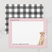 イエローラブ ラブラドールレトリーバー ホリデー ノートカード (正面/裏面)