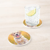 イエローラブ | 犬の絵 ラブラドール・レトリバー コースター (側面)