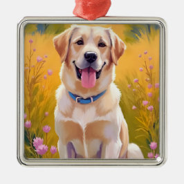 イエローラブ | 犬の絵 ラブラドール・レトリバー メタルオーナメント