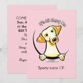 イエローラブ IAAM 女の子の誕生日パーティー 招待状 (正面/裏面)