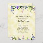 イエローラベンダーフローラブライダルシャワー 招待状 (正面/裏面)