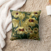 イエローランとマルーンランエレガントフローラ クッション (ブランケット)