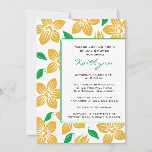 イエローランズフレームブライダルシャワー招待 招待状 (正面)
