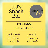 イエローリテール食品店カフェスナックバー時間ロゴ ウィンドウサイン (シート3)