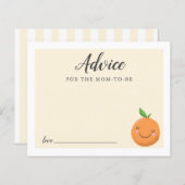 イエローリトルかわいこちゃんベビーシャワーアドバイスカード (正面/裏面)