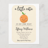 イエローリトルかわいこちゃん男女兼用ベビーシャワー インビテーションポストカード (正面)